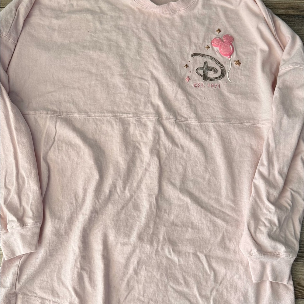 Disney World Pink Long Sleeve Spirit Jersey with Mickey Balloon Design large - Picture 3 of 5
